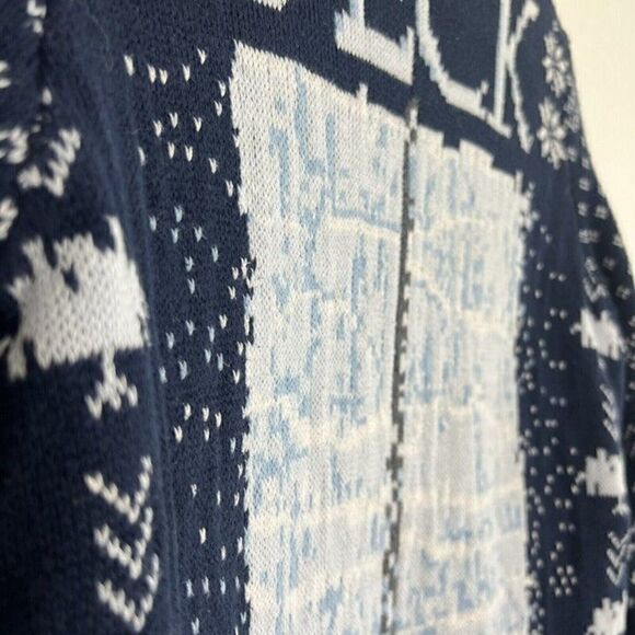 Game of Thrones Mens “Deck The Wall” Ugly Christmas Knit Sweater Navy Blue Small - Picture 9 of 10
